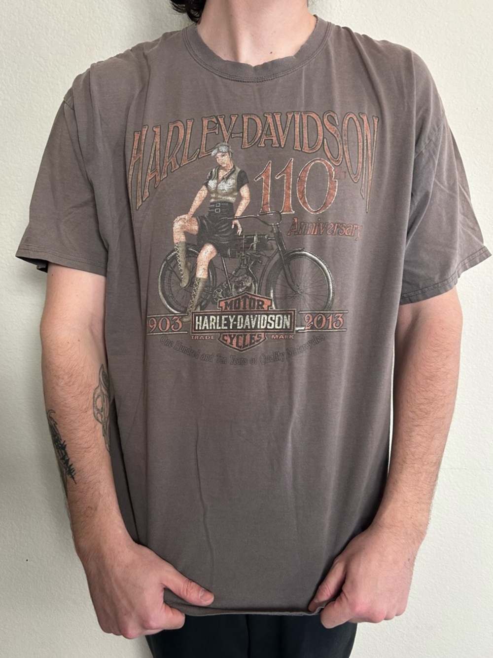 Vintage Harley-Davidson 110th Anniversary 2XL Gray Loveland CO Biker Tee USA